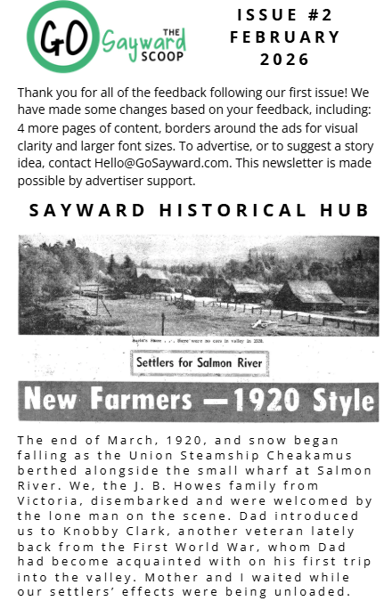 Go Sayward Scoop Issue #2 February 2026
